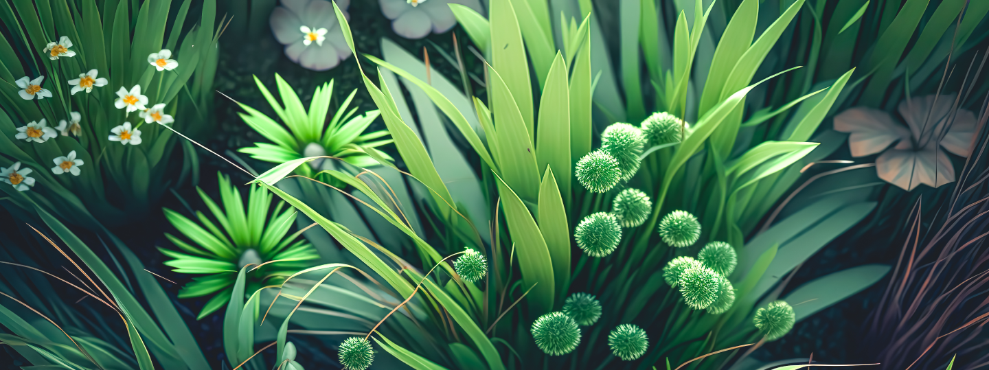 Forest plants and wild grass